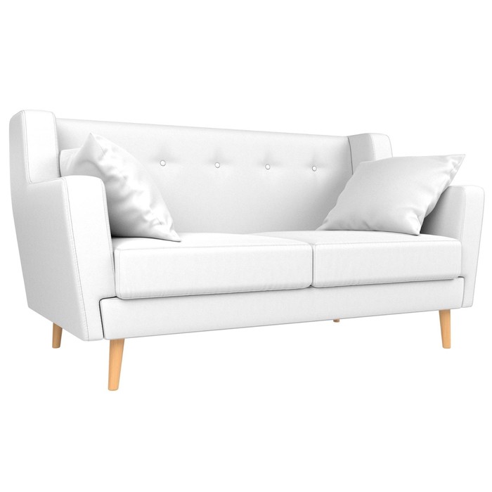 Прямой диван «Брайтон 2», экокожа, цвет белый прямой диван брайтон 2 черный экокожа