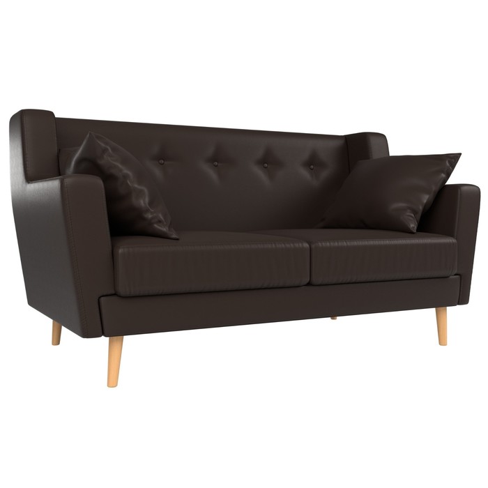 Прямой диван «Брайтон 2», экокожа, цвет коричневый прямой диван брайтон 2 люкс экокожа