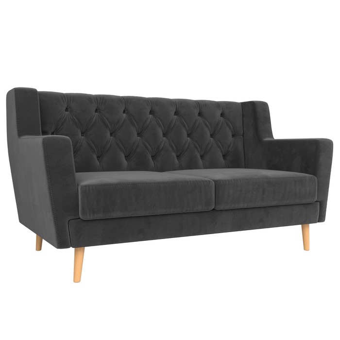 Прямой диван «Брайтон 2 Люкс», велюр, цвет серый прямой диван брайтон 2 велюр