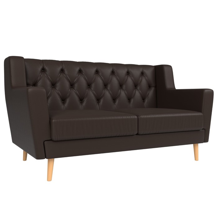 Прямой диван «Брайтон 2 Люкс», экокожа, цвет коричневый прямой диван брайтон 3 люкс экокожа