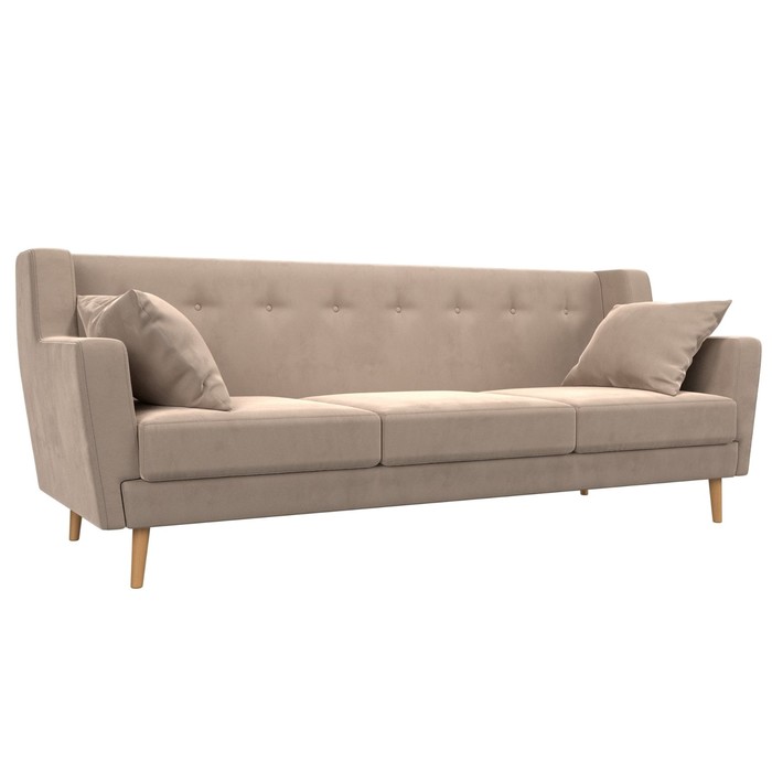 Прямой диван «Брайтон 3», велюр, цвет бежевый подушка брайтон happy 230 велюр