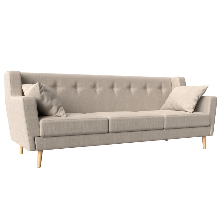прямой диван брайтон 3 серый рогожка Прямой диван «Брайтон 3», рогожка, цвет бежевый
