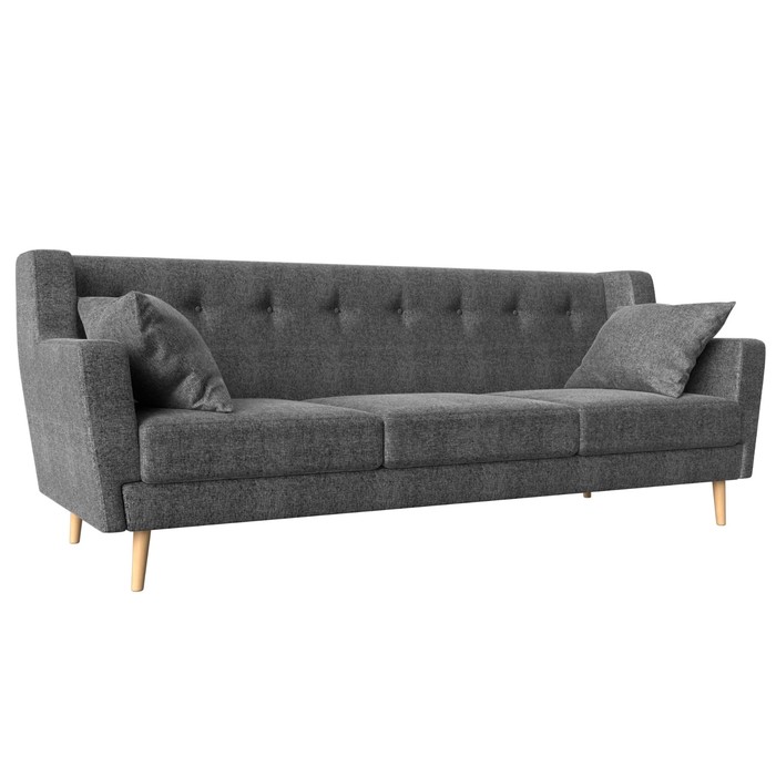 Прямой диван «Брайтон 3», рогожка, цвет серый диван тканевый прямой брайтон mebelvia серый рогожка лдсп