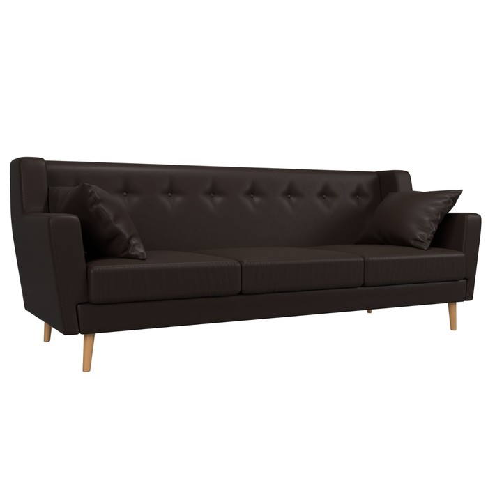 Прямой диван «Брайтон 3», экокожа, цвет коричневый прямой диван брайтон 3 без механизма экокожа цвет чёрный