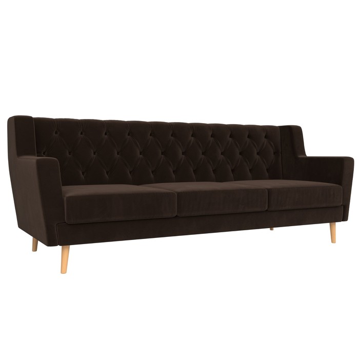 Прямой диван «Брайтон 3 Люкс», микровельвет, цвет коричневый прямой диван брайтон 3 микровельвет цвет коричневый