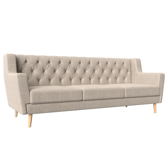 Прямой диван «Брайтон 3 Люкс», рогожка, цвет бежевый