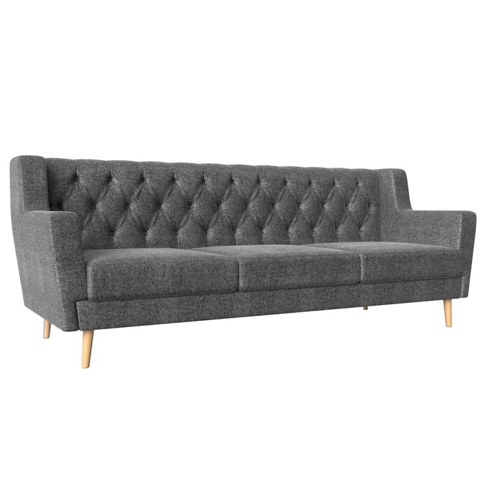 Прямой диван «Брайтон 3 Люкс», рогожка, цвет серый прямой диван брайтон 2 рогожка цвет серый