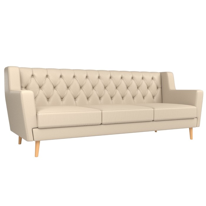 Прямой диван «Брайтон 3 Люкс», экокожа, цвет бежевый прямой диван брайтон 3 люкс микровельвет цвет бежевый