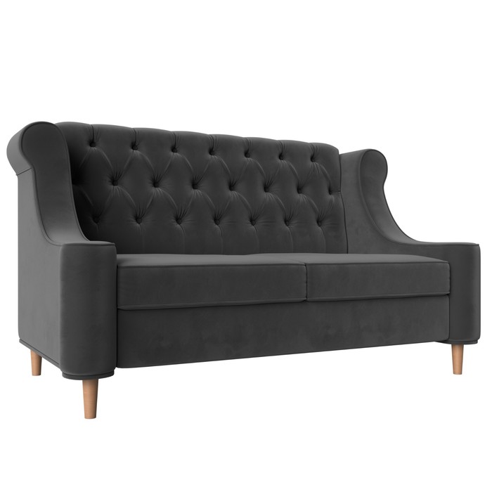 Прямой диван «Бронкс», велюр, цвет серый