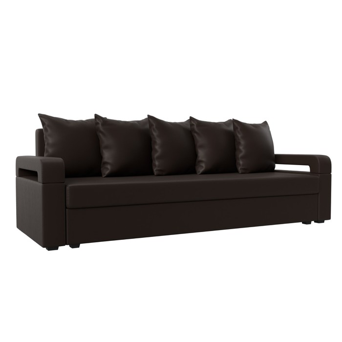Прямой диван «Гермес лайт», механизм еврокнижка, экокожа, цвет коричневый диван прямой европа механизм еврокнижка экокожа цвет коричневый