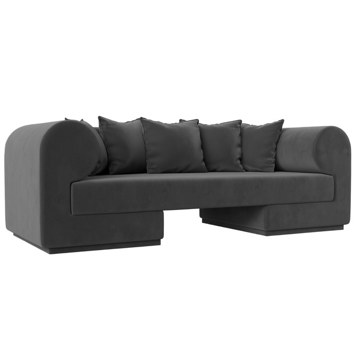 Прямой диван «Кипр», велюр, цвет серый