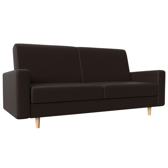 Прямой диван «Бонн», механизм книжка, экокожа, цвет коричневый