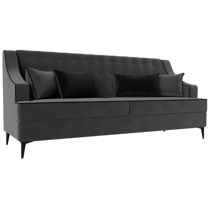Прямой диван «Марк», велюр, цвет серый / чёрный прямой диван марк экокожа цвет белый чёрный