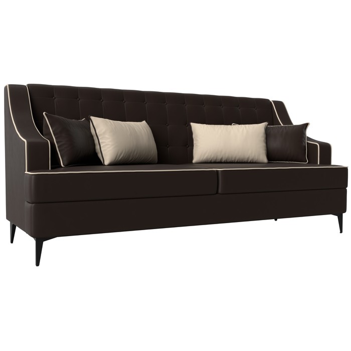 Прямой диван «Марк», экокожа, цвет коричневый / бежевый прямой диван джерси экокожа цвет коричневый