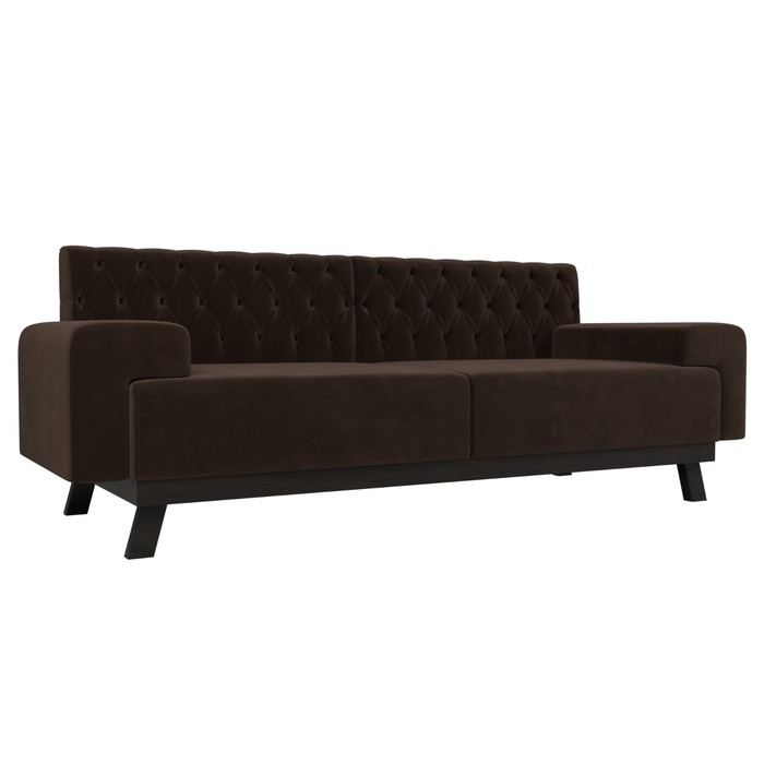 Прямой диван «Мюнхен Люкс», микровельвет, цвет коричневый