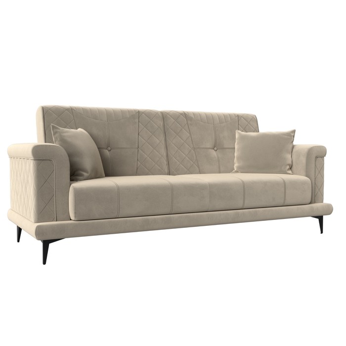 Прямой диван «Неаполь», механизм книжка, микровельвет, цвет бежевый прямой диван лига диванов неаполь микровельвет бежевый 111934
