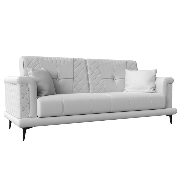 Прямой диван «Неаполь», механизм книжка, экокожа, цвет белый