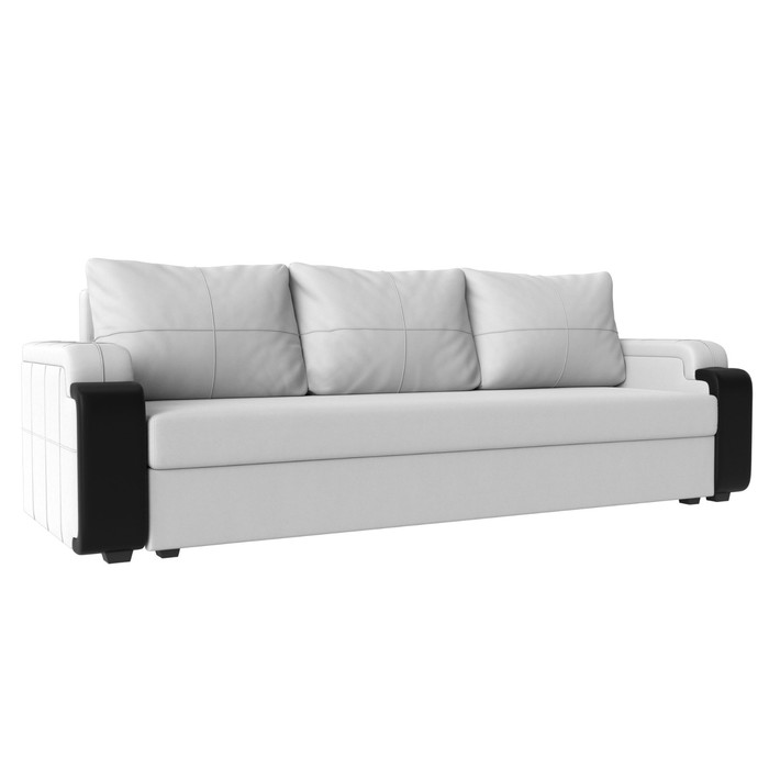 Прямой диван «Николь лайт», механизм еврокнижка, экокожа, цвет белый / чёрный прямой диван меркурий лайт механизм еврокнижка экокожа цвет белый чёрный