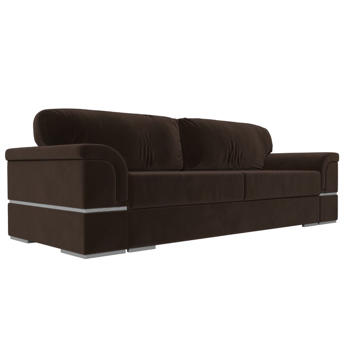 Прямой диван «Порту», механизм еврокнижка, микровельвет, цвет коричневый