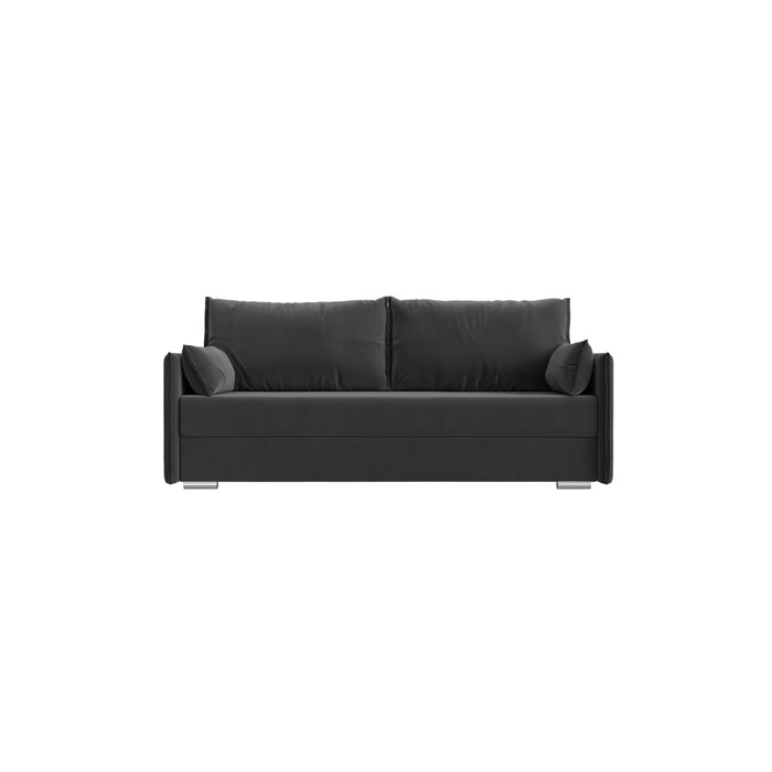 Прямой диван «Сайгон», механизм еврокнижка, велюр, цвет серый