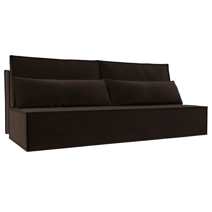 Прямой диван «Фабио Лайт», механизм еврокнижка, микровельвет, цвет коричневый прямой диван фабио лайт механизм еврокнижка рогожка цвет бежевый