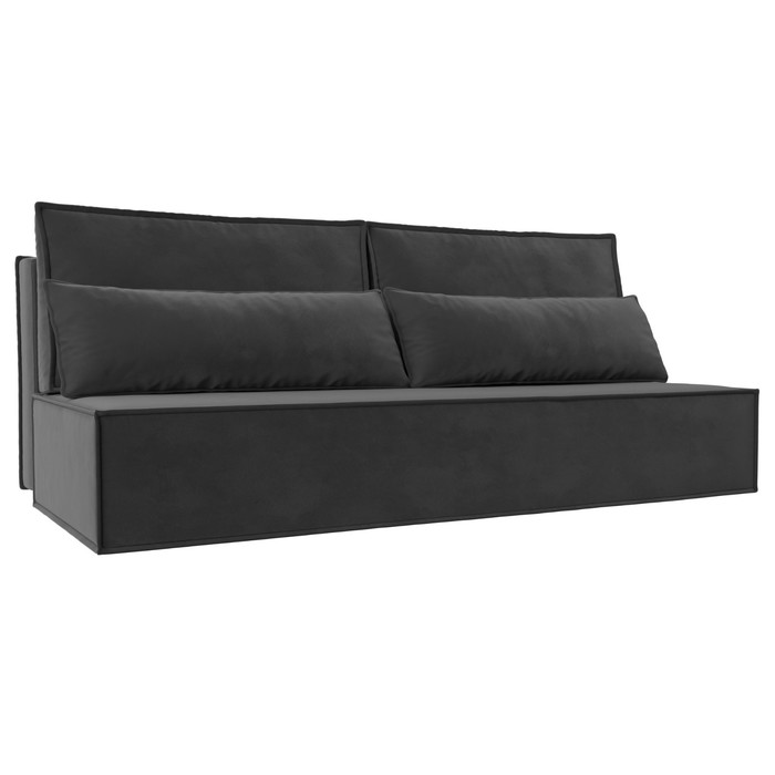 Прямой диван «Фабио Лайт», механизм еврокнижка, велюр, цвет серый диван трансформер ладья фабио светло серый велюр прямой