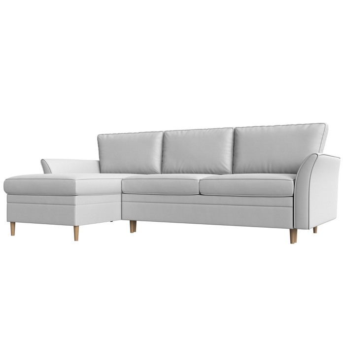Угловой диван «София», левый угол, механизм пантограф, экокожа, цвет белый 