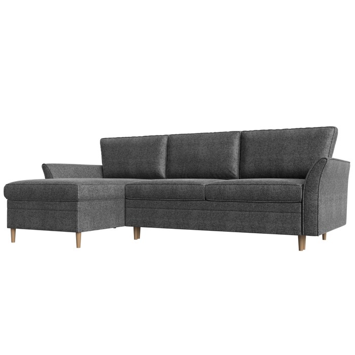 Угловой диван «София», левый угол, механизм пантограф, рогожка, цвет серый