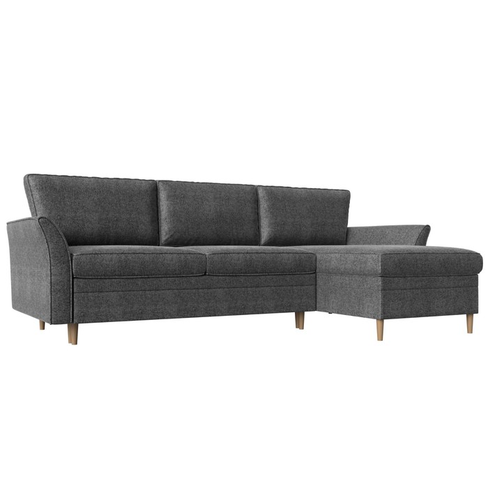 Угловой диван «София», правый угол, механизм пантограф, рогожка, цвет серый