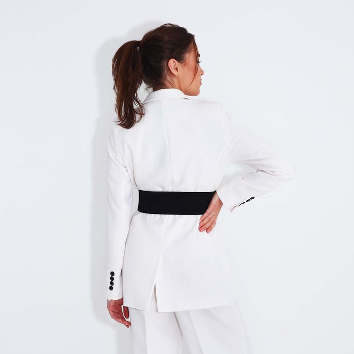 фото Ремень женский, ширина 10 см, резинка, пряжка под кожу, цвет чёрный