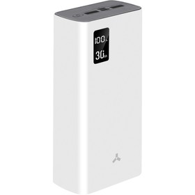 

Внешний аккумулятор Accesstyle Bison 30PQD, 30000мАч, 2USB/USB-C, 3А, быстрая зарядка, белый