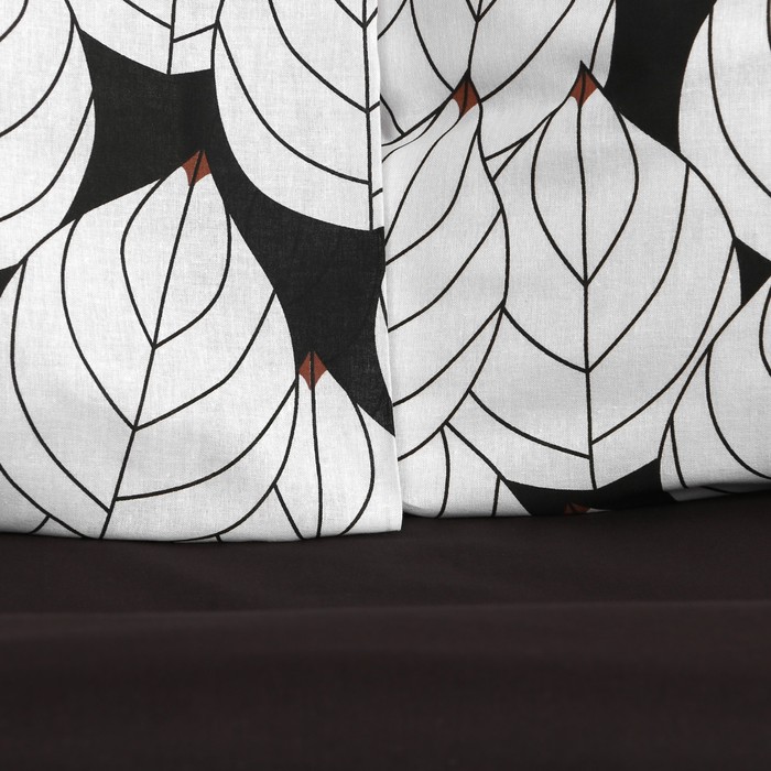 фото Постельное бельё этель 1.5 сп "black leaves" 143х215 см, 150х214 см, 70х70 см 2 шт, поплин, 125 г/м2