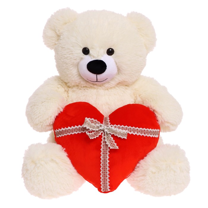 Мягкая игрушка «Медведь Мартин с сердцем», 65 см, цвет молочный мягкая игрушка медведь амур 150 см цвет молочный