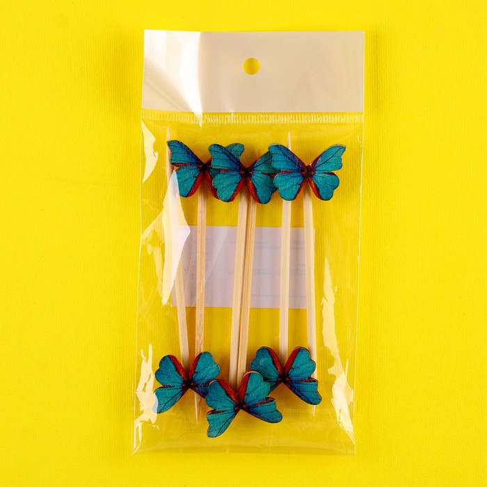 Шпажки бабочки (набор 6 шт)