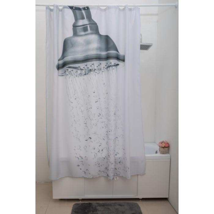 цена Штора для ванной SHOWER, с утяжелителем, 180х200 см