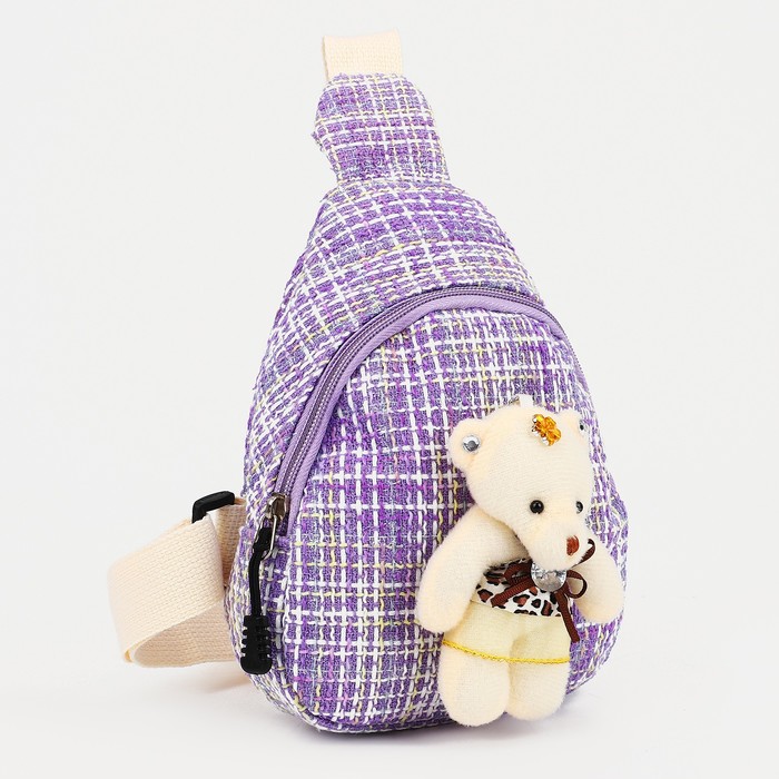 Сумка детская на молнии, через плечо, цвет сиреневый сумка детская единорог на молнии цвет сиреневый