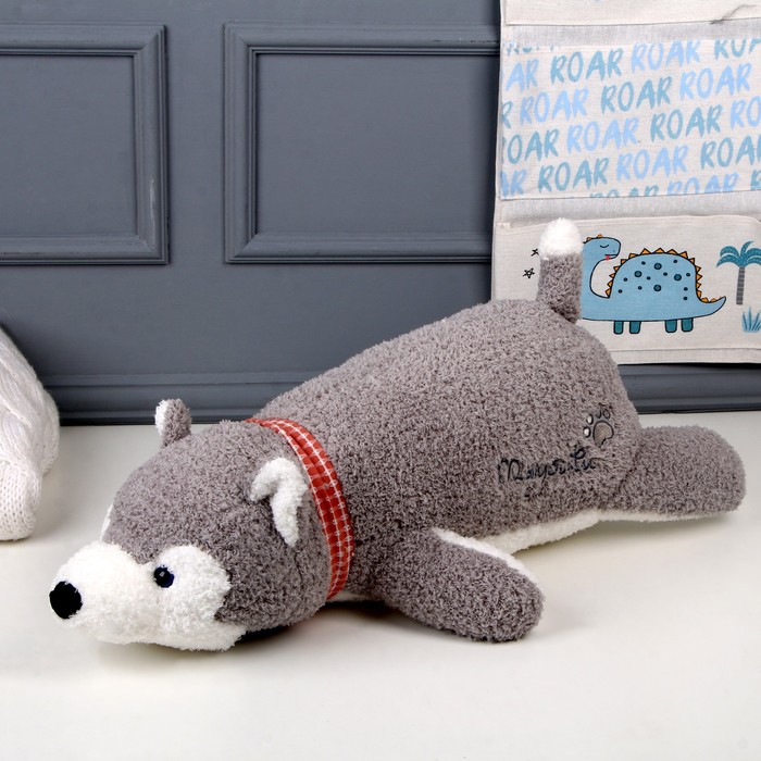 фото Мягкая игрушка-подушка «хаски», 60 см, цвет серый