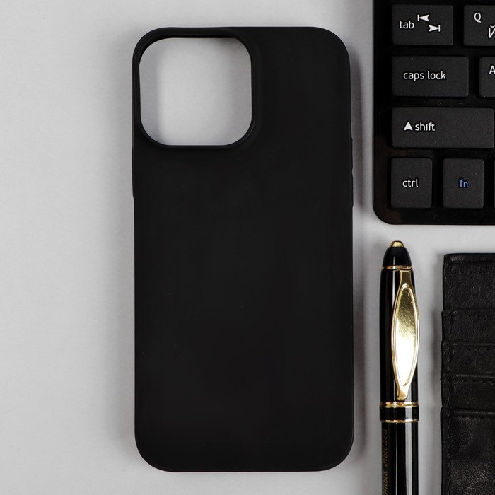 

Чехол для iPhone 13 Pro Max, силиконовый, матовый, черный