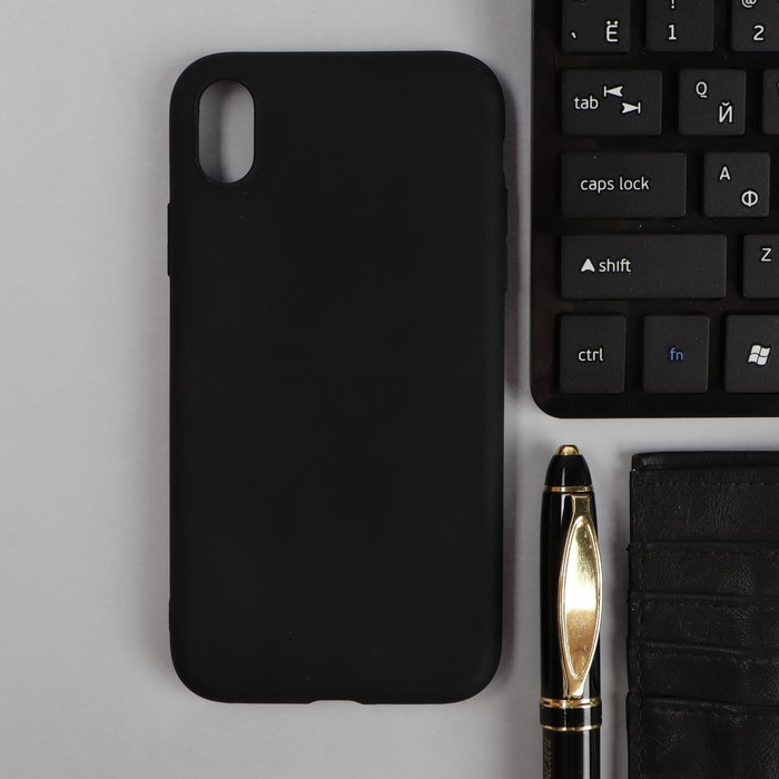 Чехол для iPhone XR, силиконовый, матовый, черный чехол mypads fondina bicolore для iphone xr