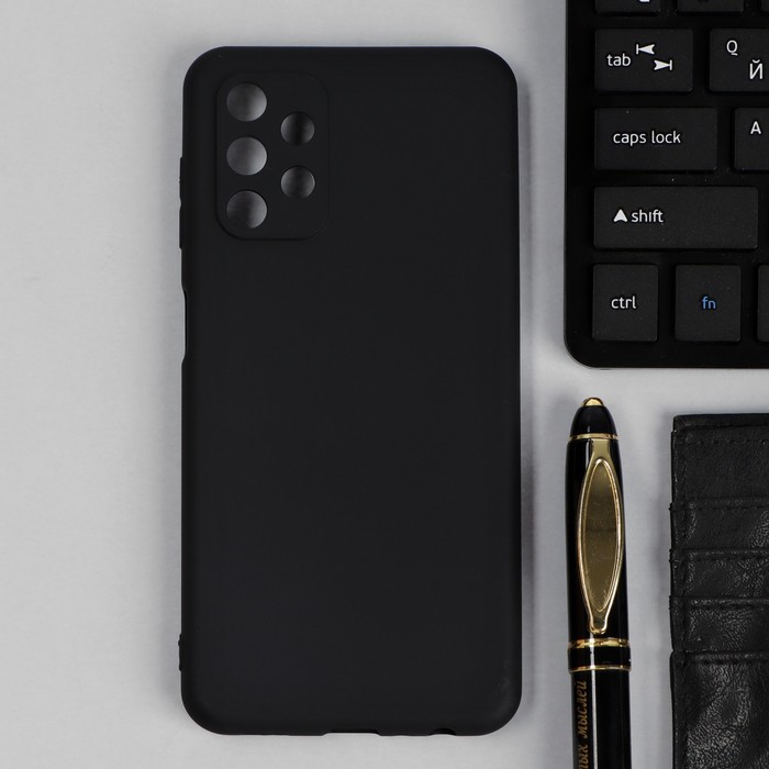 Чехол для Samsung Galaxy A13, силиконовый, матовый, черный