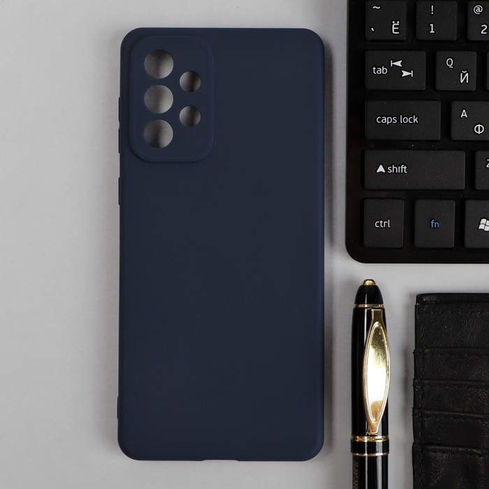 

Чехол для Samsung Galaxy A73, силиконовый, матовый, синий