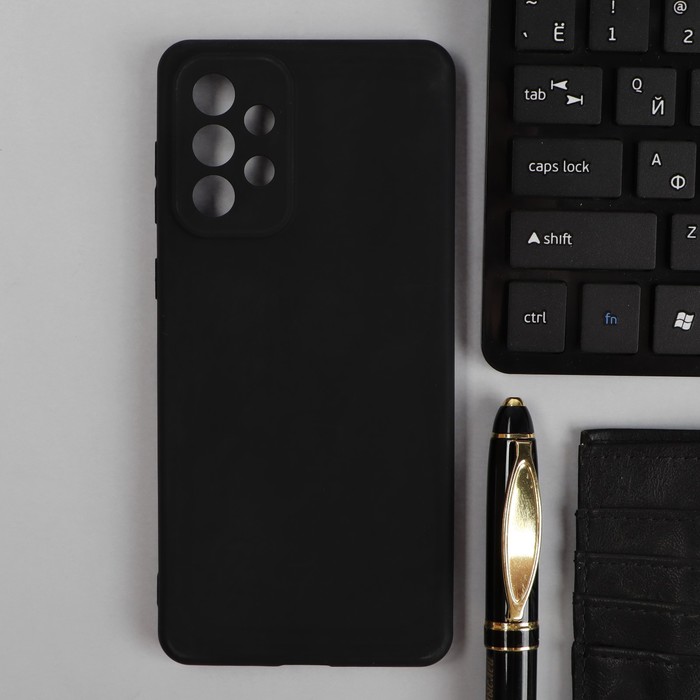 Чехол для Samsung Galaxy A73, силиконовый, матовый, черный чехол силиконовый матовый для смартфона samsung galaxy a72 черный