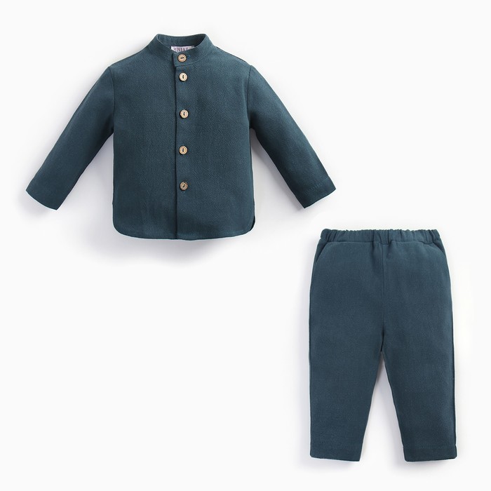 Комплект для мальчика (рубашка, брюки) MINAKU цвет темно-синий, рост 74-80
