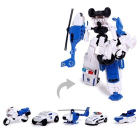 Набор роботов «Полицейский отряд», 5 трансформеров, собираются в 1 робота, в пакете