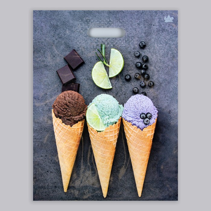 

Пакет "Мороженое", полиэтиленовый с вырубной ручкой, 31х40 см, 60 мкм, набор 5 штук