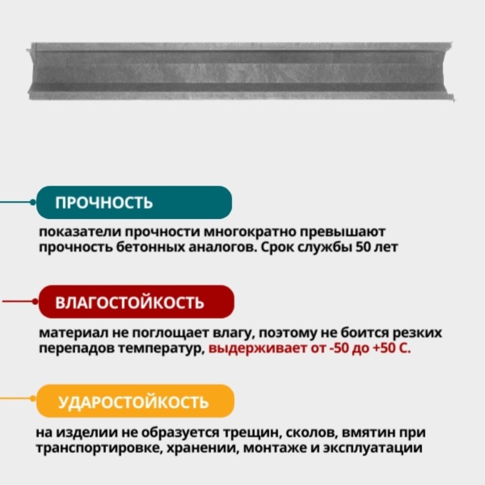 

Канал водоотводный ППК, 100 × 14 × 13 см, серый, КВ-130