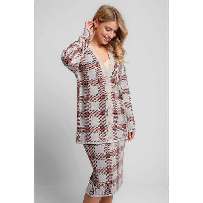 

Костюм женский, размер 52, цвет бежевый микс