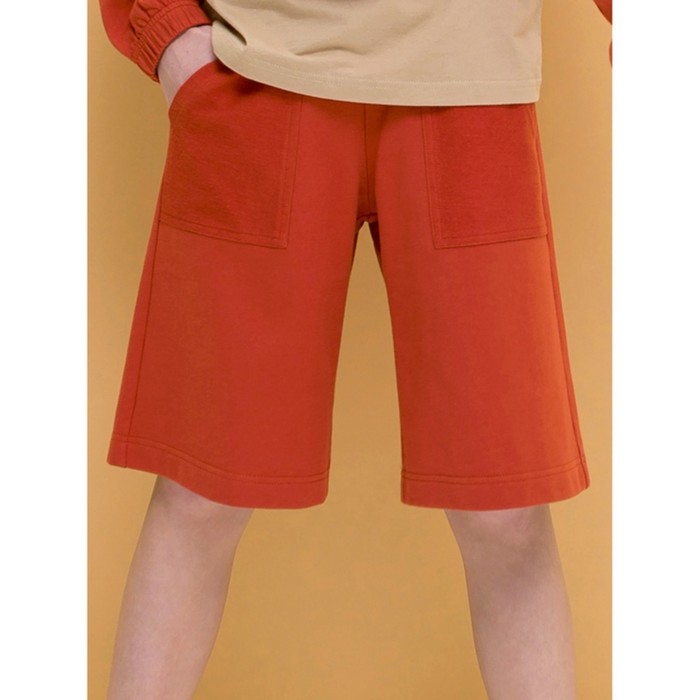 Бриджи для девочек, рост 128 см, цвет терракотовый брюки для девочек рост 128 см цвет терракотовый