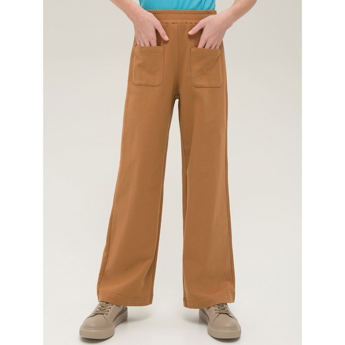 Брюки для девочек, рост 134 см, цвет коричневый брюки для девочек рост 134 см цвет медный