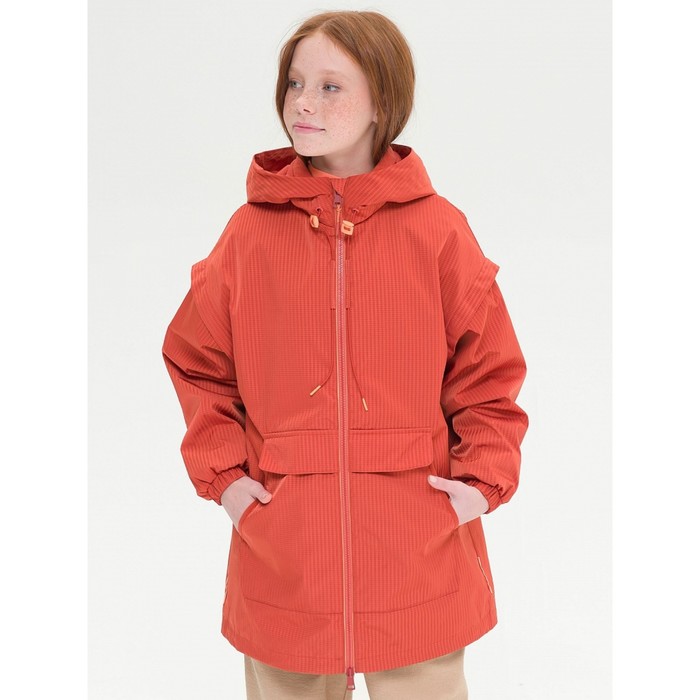 Ветровка для девочек, рост 128 см, цвет терракотовый куртка для девочек рост 128 см цвет терракотовый